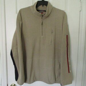 Tommy Hilfiger Mens L/S Camel Tan Fleece 1/4 Zip Sweater NWOT - Size XXL